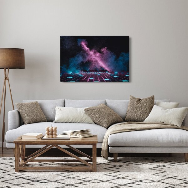 Slika - Rožnato moder dim (90x60 cm)