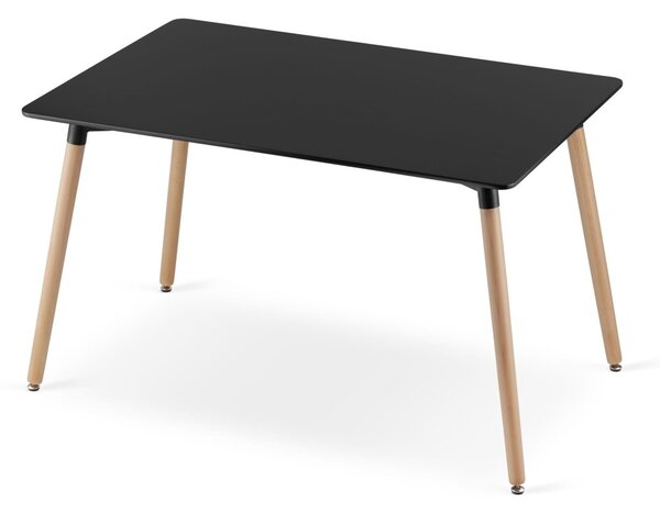 Dining set 1 + 4, crni stol ADRIA 120x80 cm + siva stolica KITO