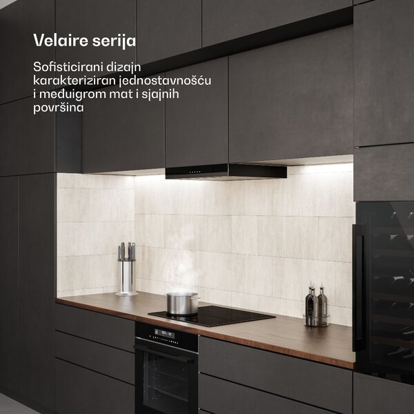 Klarstein Velaire indukcijska ploča za kuhanje + Velaire ugradbena pećnica + Velaire teleskopska napa | 60 cm