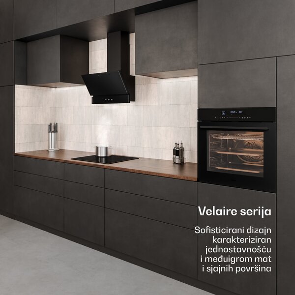 Klarstein Ugradbena pećnica Velaire + indukcijska ploča za kuhanje Velaire + napa Velaire | 60 cm