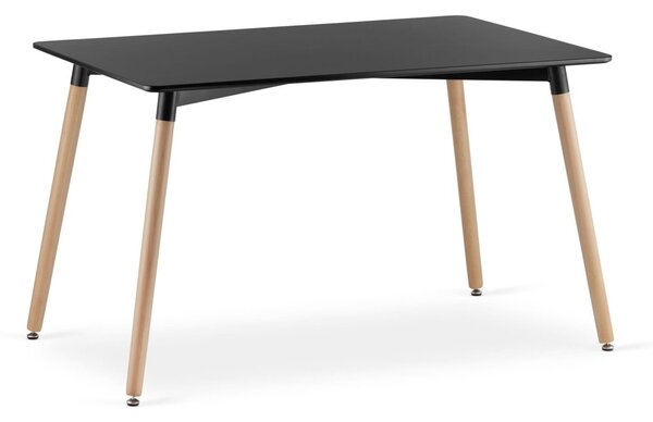 Dining set 1 + 4, crni stol ADRIA 120x80 cm + siva stolica KITO