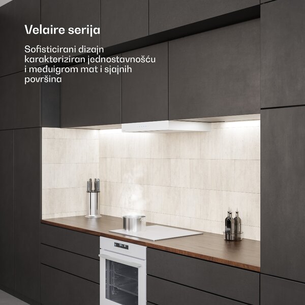 Klarstein Velaire indukcijska ploča za kuhanje + Velaire ugradbena pećnica + Velaire teleskopska napa | 60 cm