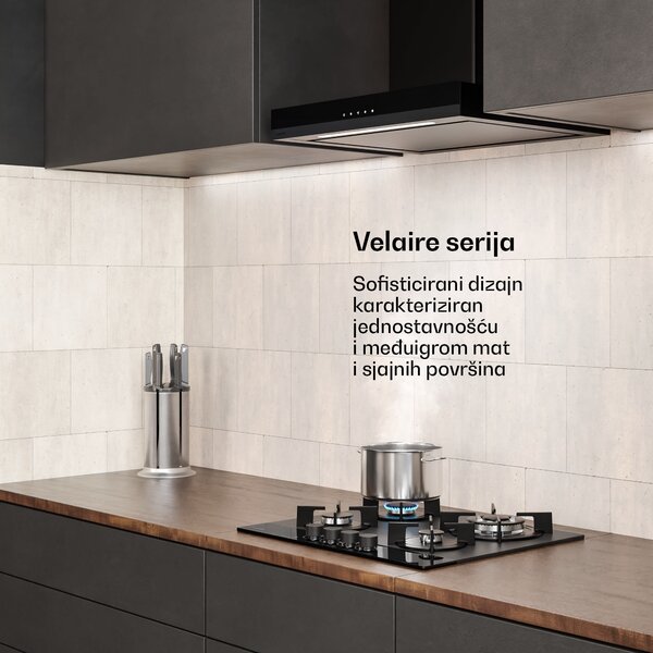 Klarstein Velaire plinski štednjak + Velaire kamin-napa | Minimalistički i elegantno | 60 cm