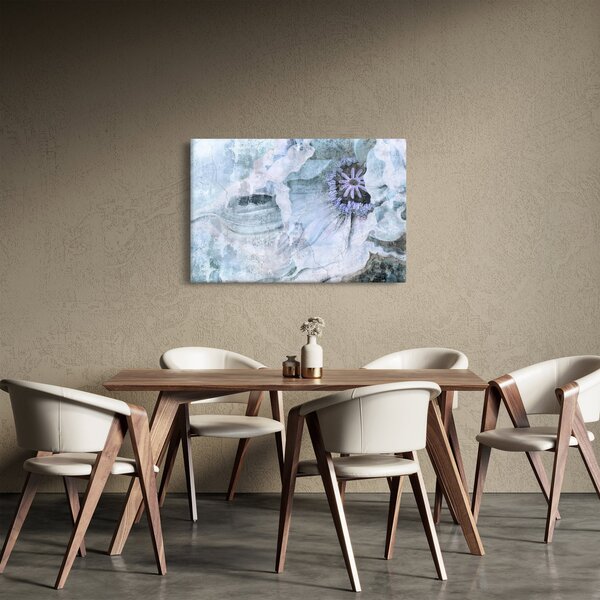 Slika - Freska s cvetjem na opečni steni (90x60 cm)