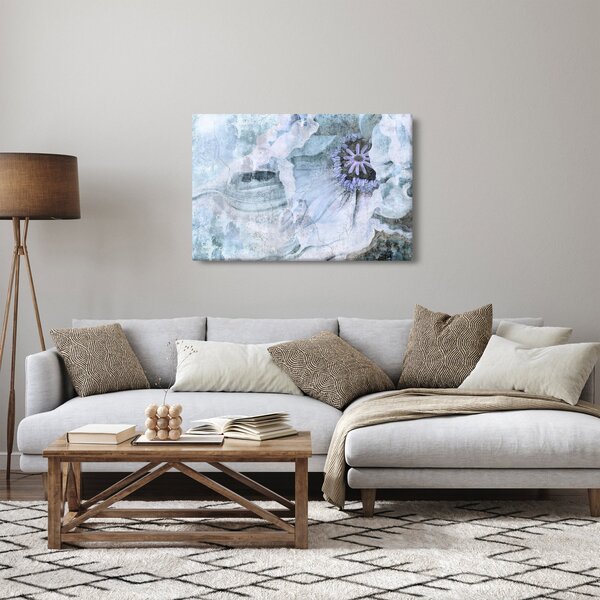 Slika - Freska s cvetjem na opečni steni (90x60 cm)