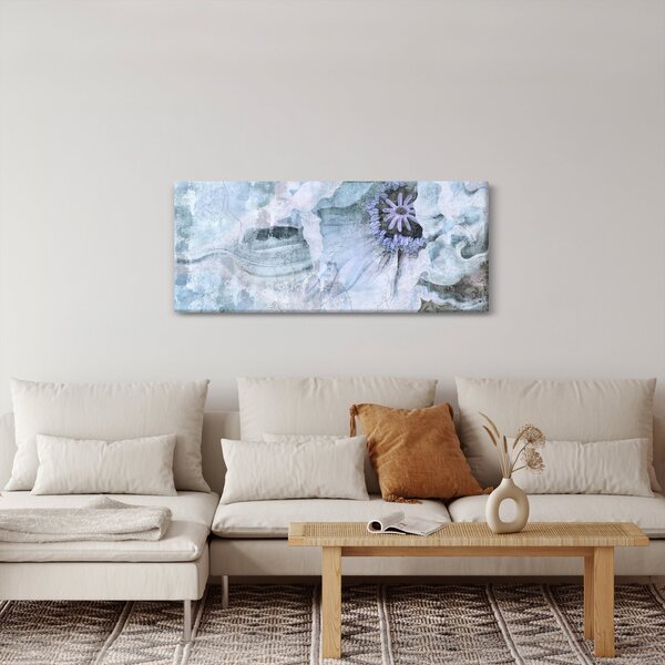 Slika - Freska s cvetjem na opečni steni (120x50 cm)