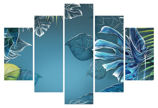 Slika - Listi tropskih rastlin (150x105 cm)