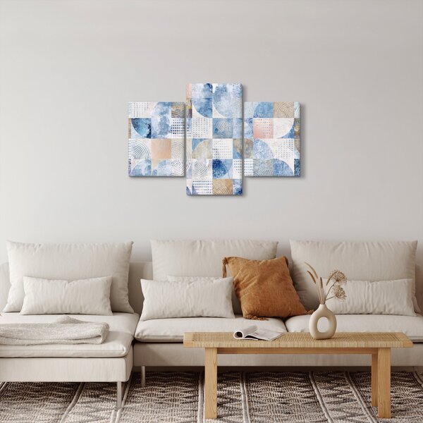 Slika - Geometrijski liki na steni (90x60 cm)
