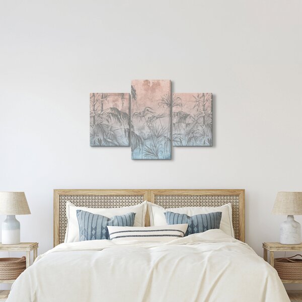 Slika - Tropske rastline na steni (90x60 cm)