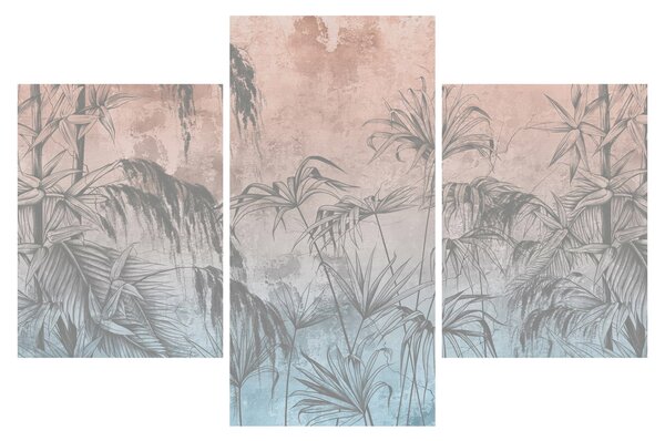 Slika - Tropske rastline na steni (90x60 cm)