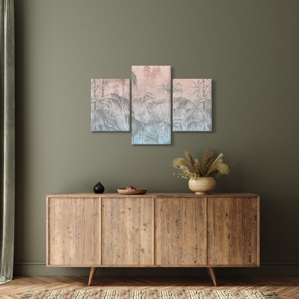 Slika - Tropske rastline na steni (90x60 cm)