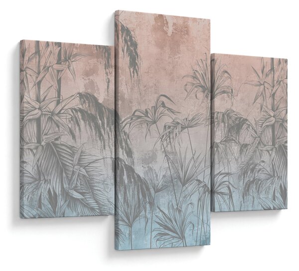 Slika - Tropske rastline na steni (90x60 cm)