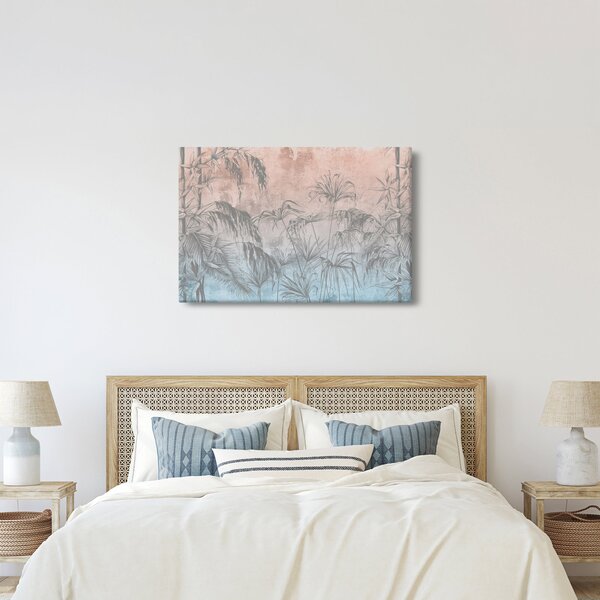 Slika - Tropske rastline na steni (90x60 cm)