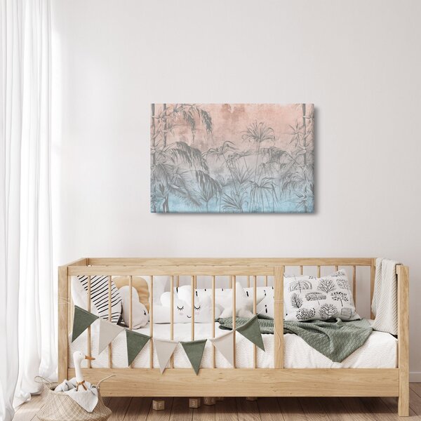 Slika - Tropske rastline na steni (90x60 cm)