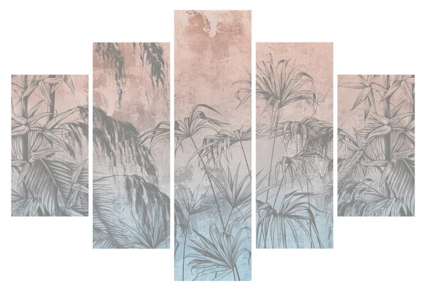 Slika - Tropske rastline na steni (150x105 cm)