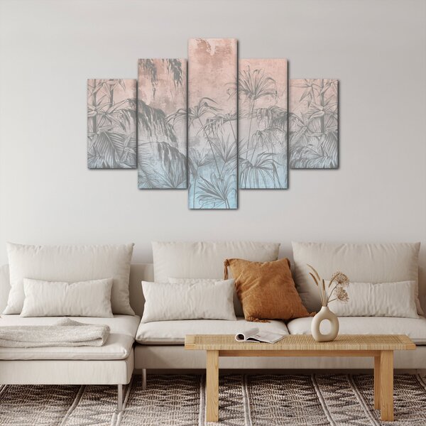 Slika - Tropske rastline na steni (150x105 cm)