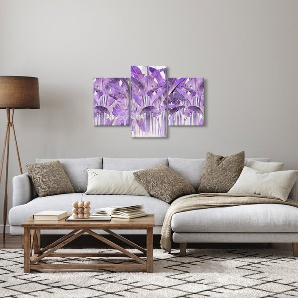 Slika - Vijolični listi v mavcu (90x60 cm)
