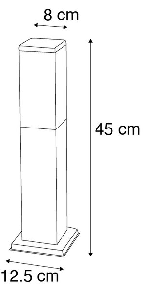 Pametna vanjska svjetiljka za stup tamno siva 45 cm uključujući Wifi P45 - Malios