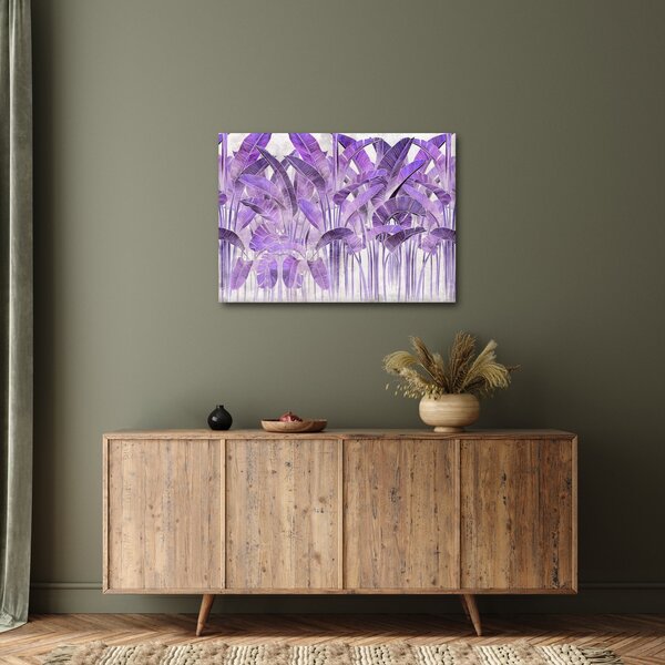 Slika - Vijolični listi v mavcu (70x50 cm)