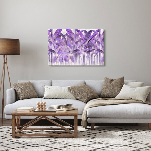 Slika - Vijolični listi v mavcu (90x60 cm)