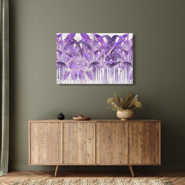 Slika - Vijolični listi v mavcu (90x60 cm)