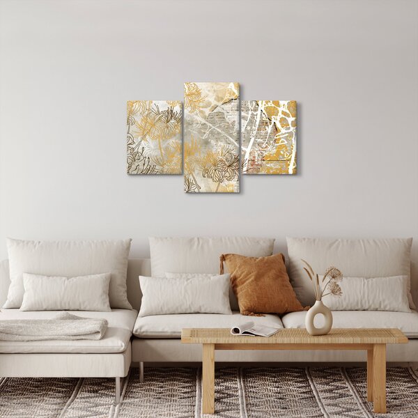 Slika - Vintage stena z rožami (90x60 cm)