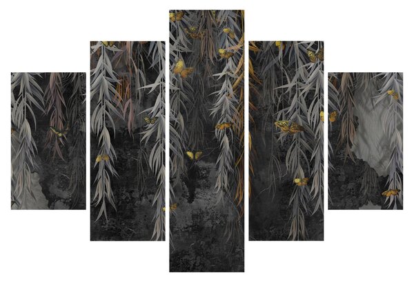 Slika - Vrbove vejice na črnem ozadju (150x105 cm)