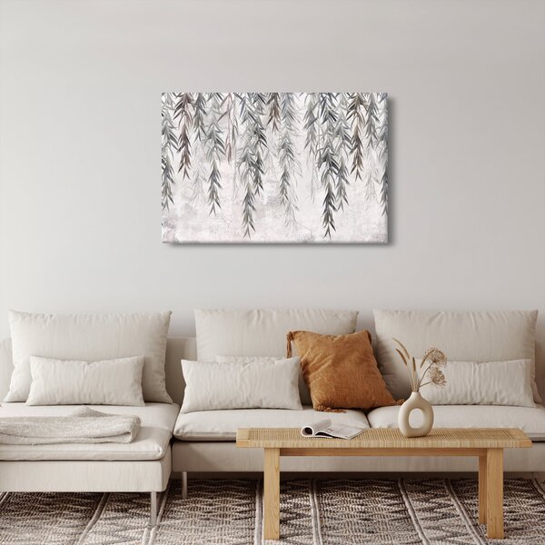 Slika - Vrbove vejice v sivem ometu (90x60 cm)