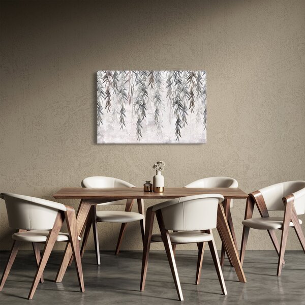 Slika - Vrbove vejice v sivem ometu (90x60 cm)