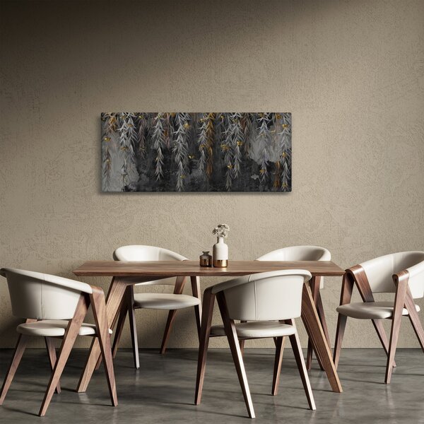 Slika - Vrbove vejice na črnem ozadju (120x50 cm)