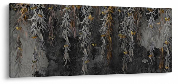 Slika - Vrbove vejice na črnem ozadju (120x50 cm)
