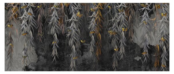 Slika - Vrbove vejice na črnem ozadju (120x50 cm)