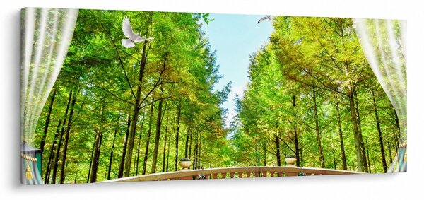 Slika - Pogled na gozd (120x50 cm)