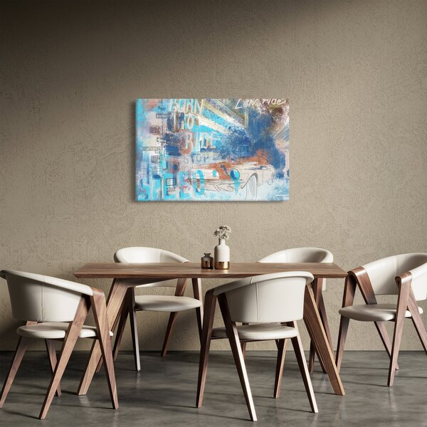 Slika - Rojen za vožnjo, modri toni (90x60 cm)