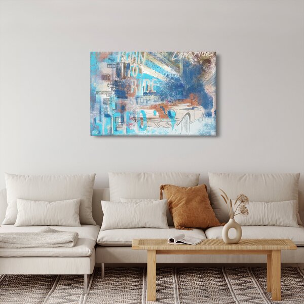 Slika - Rojen za vožnjo, modri toni (90x60 cm)