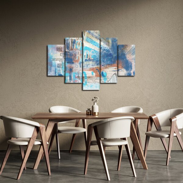 Slika - Rojen za vožnjo, modri toni (150x105 cm)