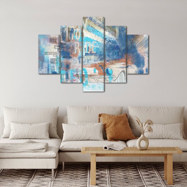 Slika - Rojen za vožnjo, modri toni (150x105 cm)