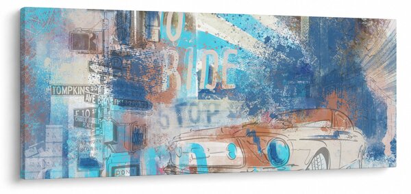 Slika - Rojen za vožnjo, modri toni (120x50 cm)