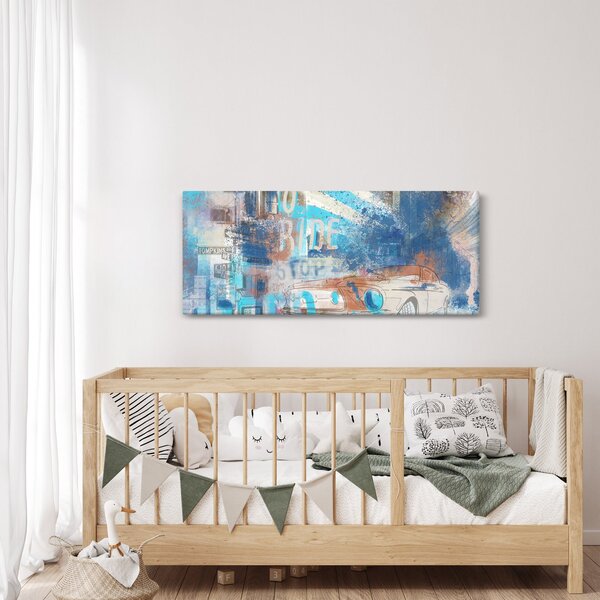 Slika - Rojen za vožnjo, modri toni (120x50 cm)