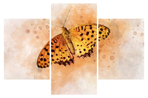 Slika - Oranžni metulj, akvarel (90x60 cm)