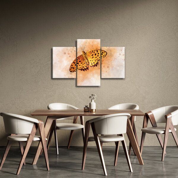 Slika - Oranžni metulj, akvarel (90x60 cm)