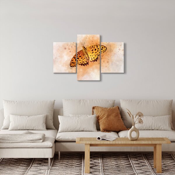 Slika - Oranžni metulj, akvarel (90x60 cm)