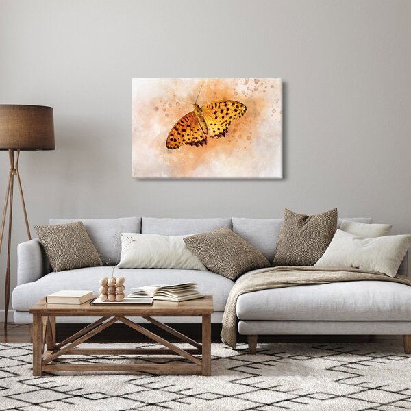 Slika - Oranžni metulj, akvarel (90x60 cm)