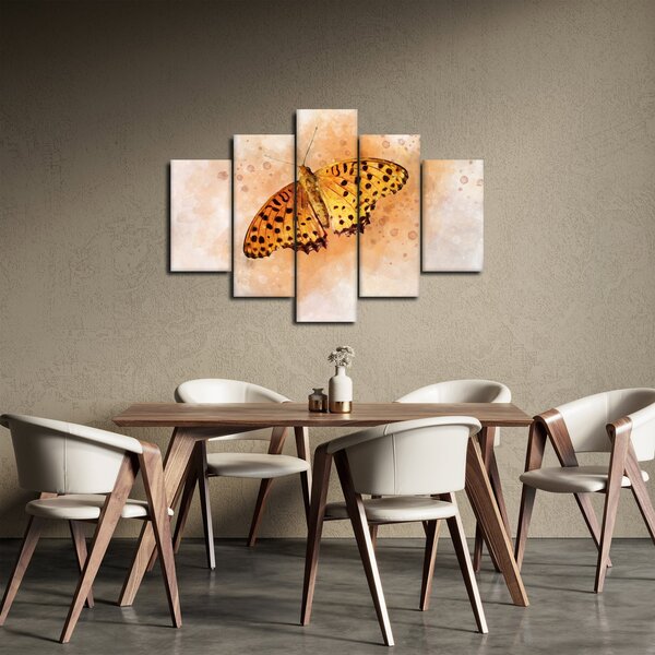 Slika - Oranžni metulj, akvarel (150x105 cm)