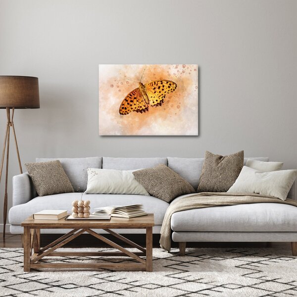 Slika - Oranžni metulj, akvarel (70x50 cm)