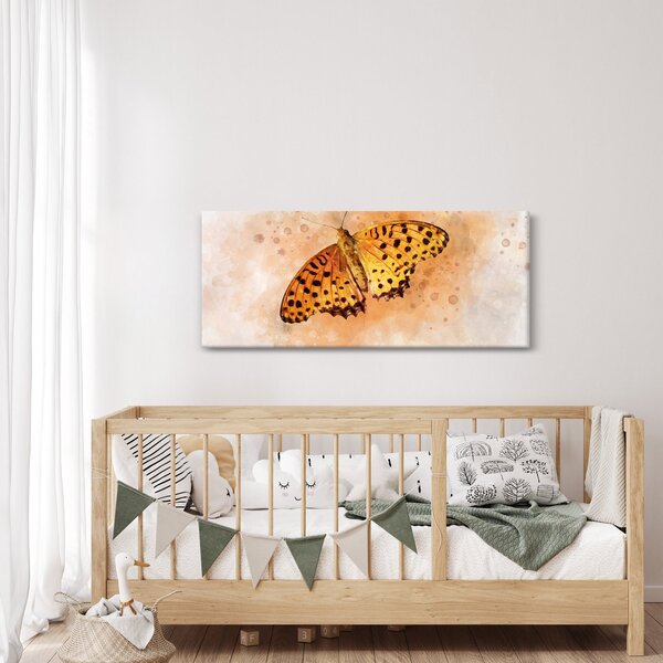 Slika - Oranžni metulj, akvarel (120x50 cm)