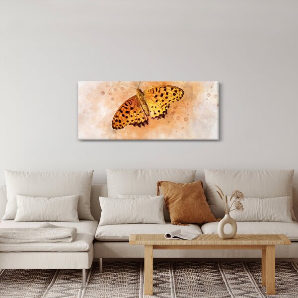 Slika - Oranžni metulj, akvarel (120x50 cm)