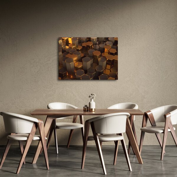 Slika - Bronasti šesterokotniki (70x50 cm)