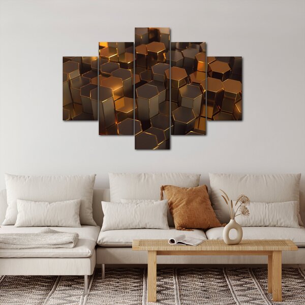 Slika - Bronasti šesterokotniki (150x105 cm)