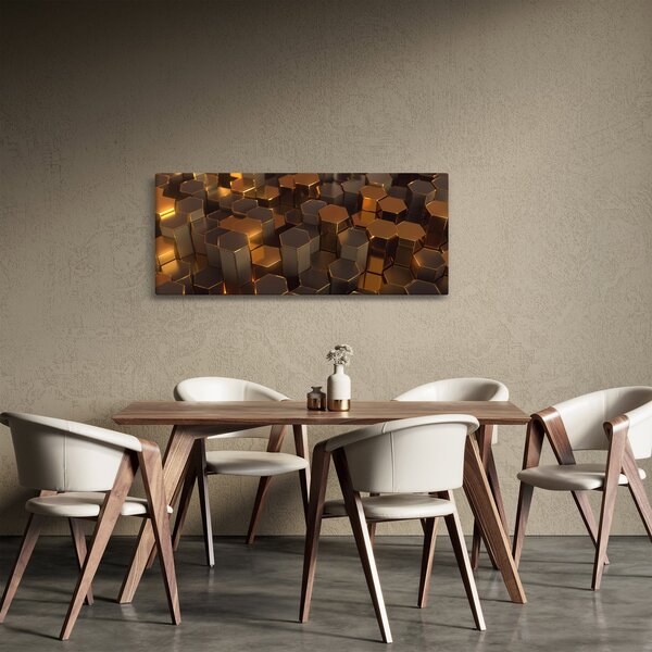 Slika - Bronasti šesterokotniki (120x50 cm)